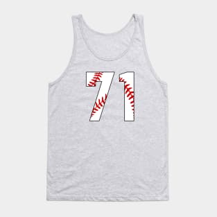 Baseball Number 71 #71 Baseball Shirt Jersey Favorite Player Biggest Fan Tank Top